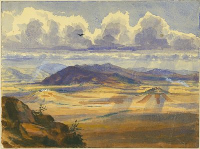 Jezreel Vadisi (kağıt üzerinde tuvalet ve kalem) by Claude Conder
