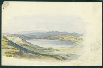 Hermon Dağı ve Celile Denizi, 1874 (kağıt üzerinde wc ve kalem) by Claude Conder