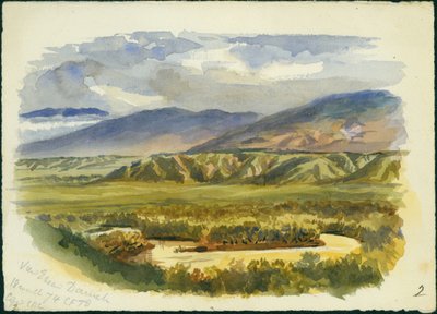 Damieh, Jordan Valley, 1874 yakın görünümü (kağıt üzerinde wc ve kalem) by Claude Conder