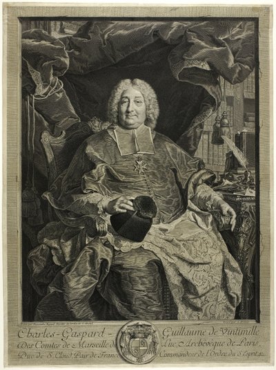 Paris Başpiskoposu Charles-Gaspard-Guillaume de Ventimiglia'nın portresi by Claude Drevet