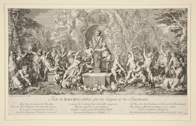 Satirler ve Bacchantes tarafından kutlanan BACCUS Bayramı by Claude Gillot