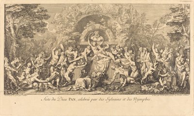 Sylvans ve Periler tarafından kutlanan Tanrı Pan Bayramı by Claude Gillot
