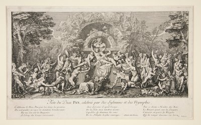 Sylvains ve Periler tarafından kutlanan tanrı Pan Festivali (tanrı Pan Festivali) by Claude Gillot