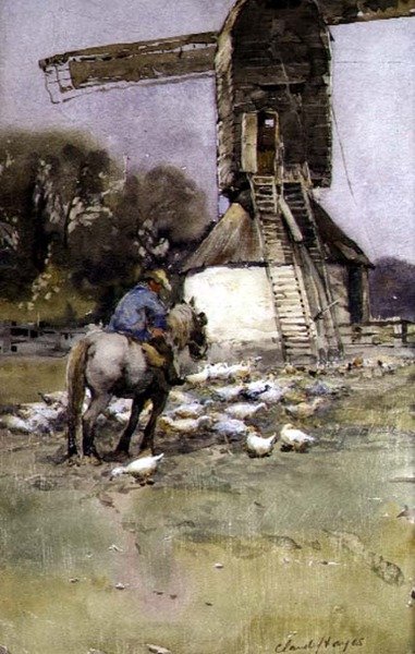 Bir Yel Değirmeni tarafından Süvari by Claude Hayes