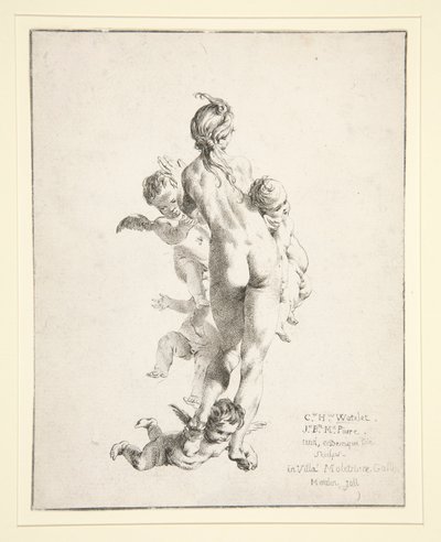İsimsiz (putti ile çıplak kadın) by Claude Henri Watelet
