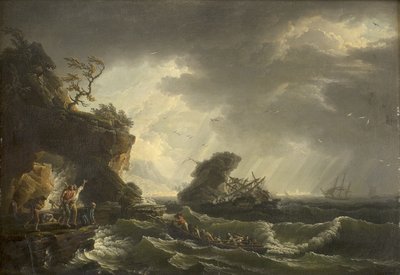 bir gemi enkazı by Claude Joseph Vernet