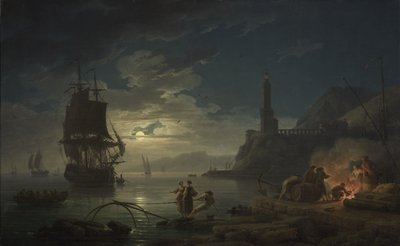 Ay Işığında Sahil Manzarası, 1769 by Claude Joseph Vernet