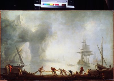 Capri üzerinde şafak, sis. Claude Joseph Vernet