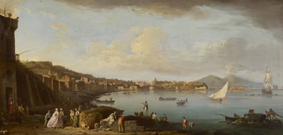 Napoli, körfeze güneyden bir görünüm, c.1742 (tuval üzerine yağlı boya) by Claude Joseph Vernet
