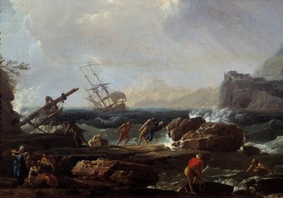 Batık sahnesi Joseph Vernet (1714-1789) tarafından 18. yüzyıl Montpellier, Musee Fabre by Claude Joseph Vernet
