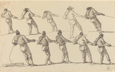 İpleri Çeken On Adam by Claude Joseph Vernet