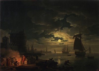 Ay Işığında Palermo Limanı, 1769 by Claude Joseph Vernet