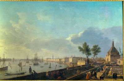 Bordeaux limanı surları ile boyama Joseph Vernet (1714-1789) 18. yüzyıl. Paris. Deniz Müzesi by Claude Joseph Vernet