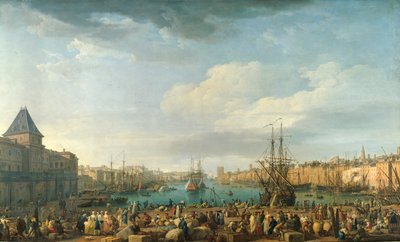 18. yüzyılda Marsilya limanı Joseph Vernet (1714-1789) 18. yüzyıl Paris'i tarafından resim. Deniz Müzesi by Claude Joseph Vernet