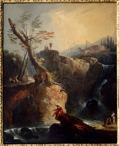 Şelale Tablosu Joseph Vernet (1714-1789) 1773 Güneş. 0,75x0,6 m Rouen, Güzel Sanatlar Müzesi. by Claude Joseph Vernet