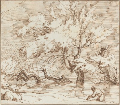 Bir Derede Yansıyan Ağaçlar by Claude Joseph Vernet