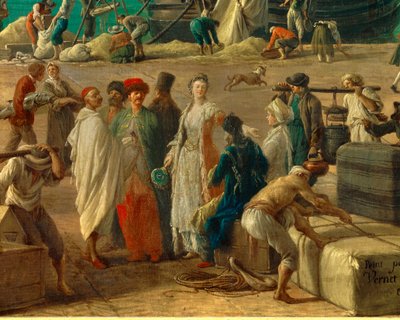 detay: 18. yüzyılda Marsilya limanı”” Malların boşaltılmasını temsil eden detay. Joseph Vernet