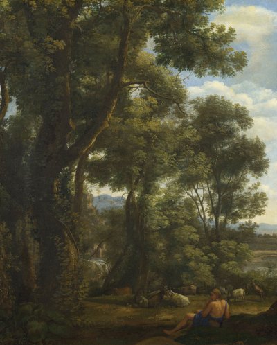 "Keçi ve Keçili Manzara" (Keçi ve Keçili Manzara) Tablo Claude Lorrain (1600-1682) yaklaşık 1637 Tuval üzerine yağlıboya Dim 52x42 cm National Gallery, Londra by Claude Lorrain