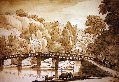 Ormanlık manzara (kalem ve mürekkep ve kağıt üzerinde yıkama) by Claude Lorrain