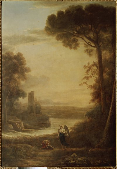 Tobie (Tobit) ve Başmelek Raphael (1639, tuval üzerine yağlı boya) ile manzara by Claude Lorrain