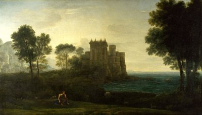 Aşk Tanrısı sarayı veya büyülü kale dışında Psyche ile manzara) Tablo Claude Lorrain (1600-1682) Tuval üzerine yağlıboya 1664 Dim 87, 1 x 151.3 cm Ulusal Galeri, Londra by Claude Lorrain