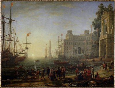 Medicis villalı liman - Tuval üzerine yağlı boya by Claude Lorrain