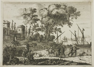 Bir Sanatçı Çizimi ile Sahil Manzarası by Claude Lorrain