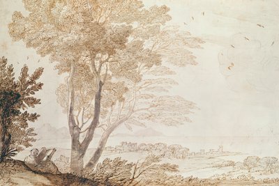Manzara (kağıt üzerine kalem ve mürekkep) by Claude Lorrain