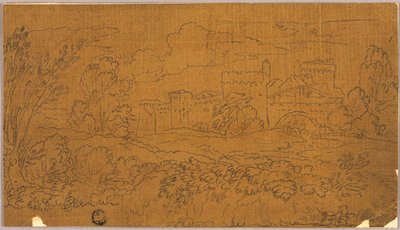 Surlarla çevrili şehir manzarası by Claude Lorrain