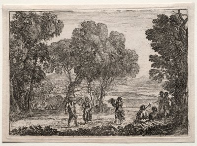 Country Dance Küçük Plakalı Manzara, c. 1637. by Claude Lorrain