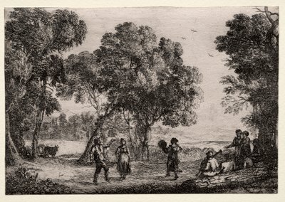 Country Dance Küçük Plakalı Manzara, c. 1637. by Claude Lorrain