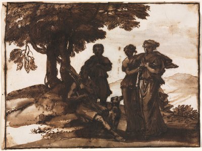 Klasik Figürlü Pastoral Sahne, c. 1640-1645. by Claude Lorrain