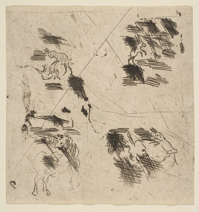 Brigands Üst Kısım ile Çalışma, ca. 1633. by Claude Lorrain