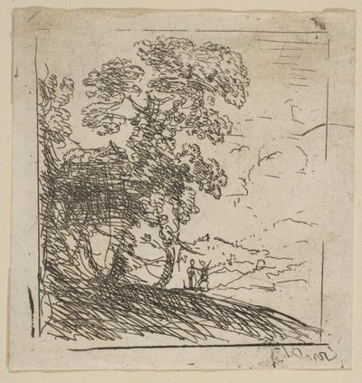 İki Manzara Sağ Ağaç, ca. 1630. by Claude Lorrain