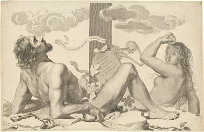 Adem ve Havva Çarmıhın Dibinde by Claude Mellan