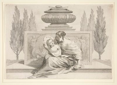 Kraliçenin Ölümü Alegorisi (Avusturya'lı Anne) by Claude Mellan