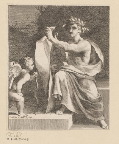 Apollo een amor koyar Başlık sayfası: François Tristan the Hermit Sieur du Soliers, The Loves of Tristan, 1638 by Claude Mellan