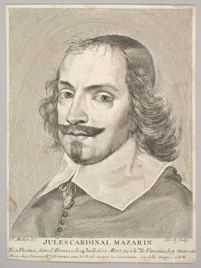 Kardinal Jules Mazarin. by Claude Mellan