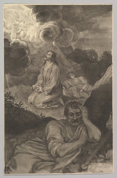 Zeytin Bahçesindeki İsa, 17. yüzyıl. by Claude Mellan