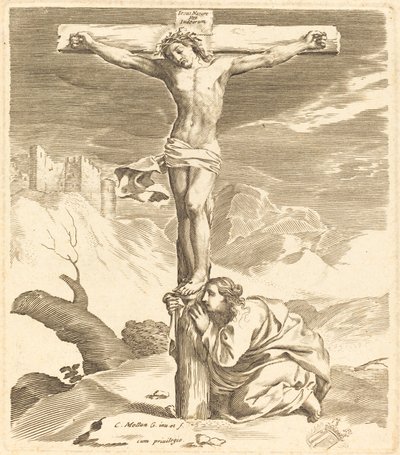 İsa çarmıhta by Claude Mellan