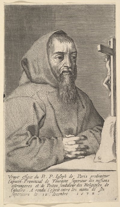 Peder Joseph olarak bilinen François Le Clerc Du Tremblay, 1638. by Claude Mellan