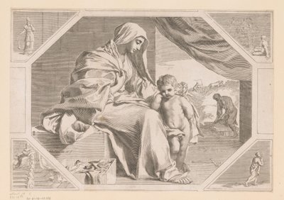 kutsal Aile by Claude Mellan