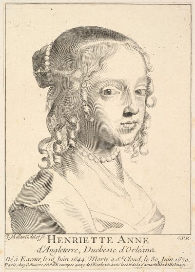 İngiltere Henriette-Anne, Orleans Düşesi. by Claude Mellan