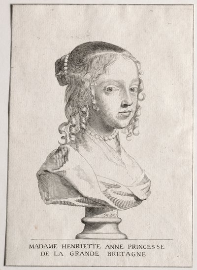 Henriette-Marie d'Angleterre, Orleans Düşesi by Claude Mellan