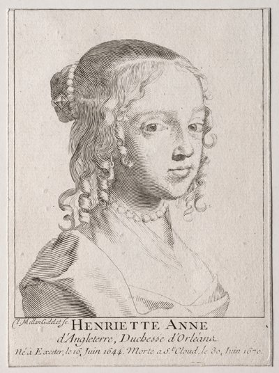 Henriette-Marie d'Angleterre, Orleans Düşesi by Claude Mellan
