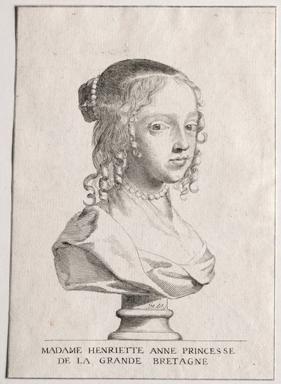 Henriette-Marie dAngleterre, düşes dOrleans. by Claude Mellan