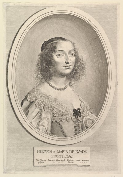 Henriette-Marie de Buade-Frontenac, 1641. by Claude Mellan