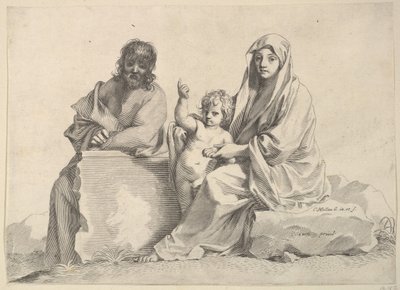 Kutsal Aile. by Claude Mellan