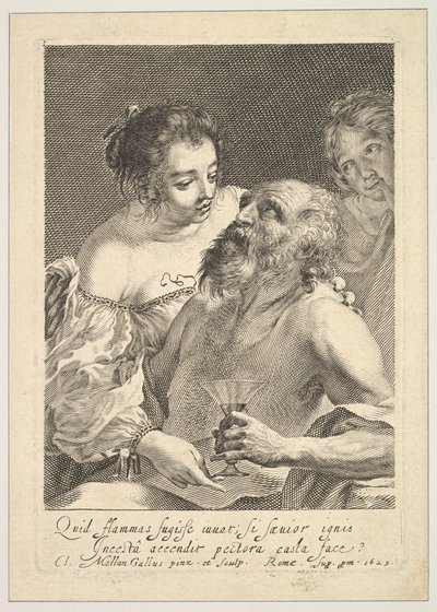 Lût ve Kızları, 1629. by Claude Mellan