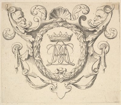 Monogram Taçlı. by Claude Mellan